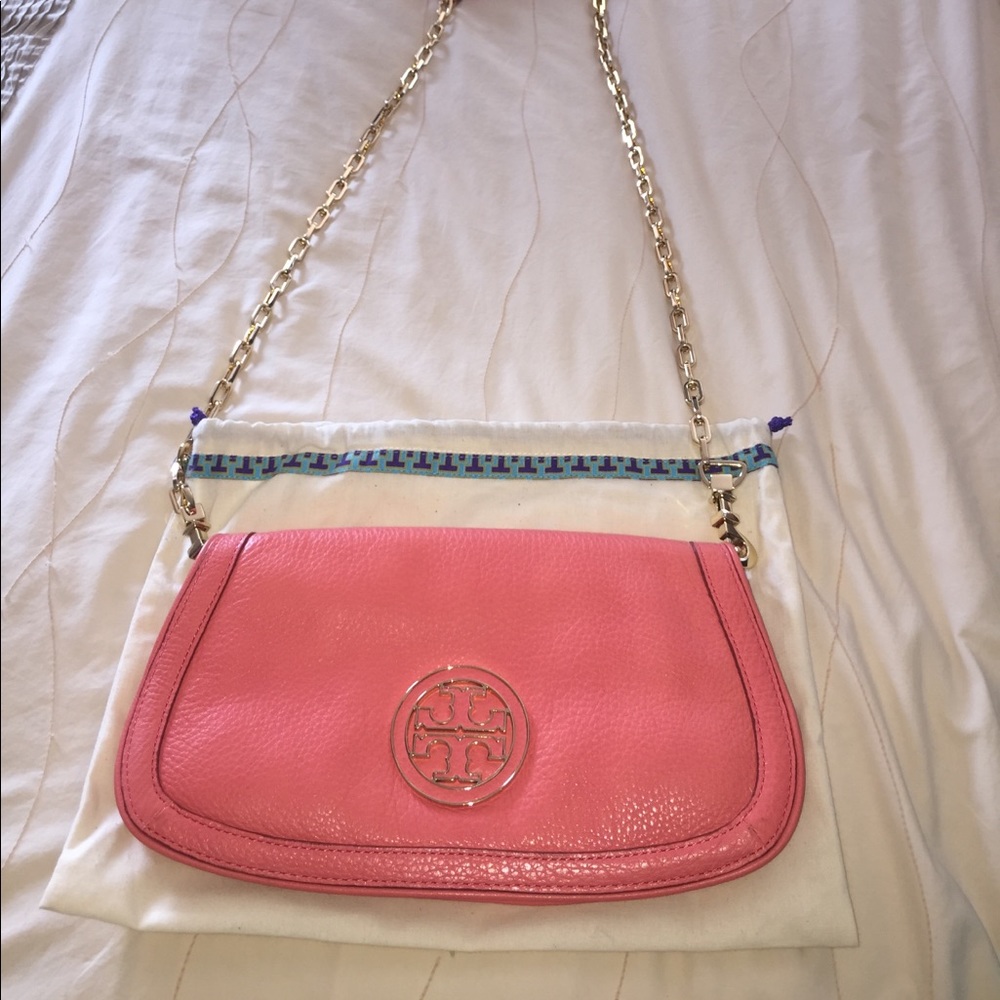 Tory Burch Coral/peach crossbody Amanda chain